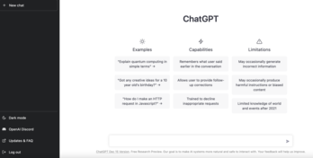 Interfaz de ChatGPT. 