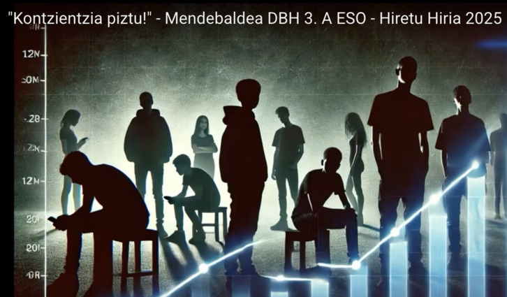 Mendebaldea ikastetxeko DBH3ko ikasleek garatutako lanaren pantaila-irudi bat.