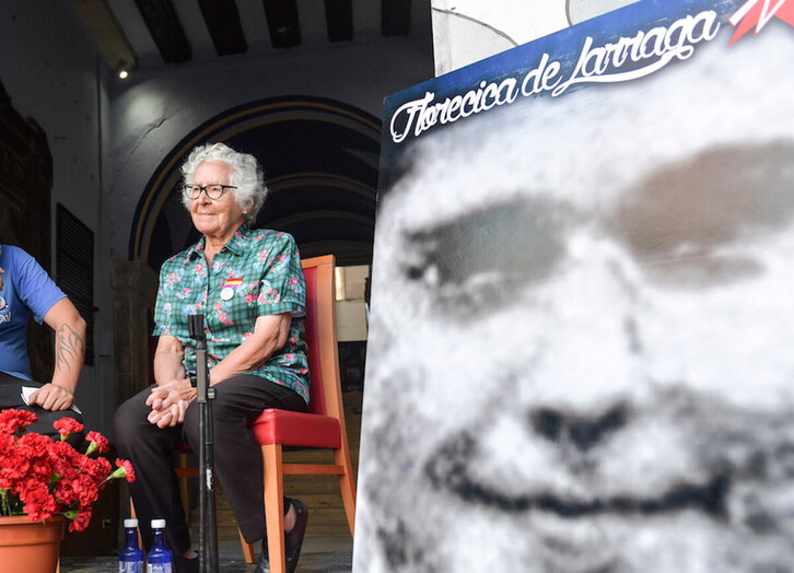Josefina Lamberto, Maravillasi egindako omenaldi batean, Iruñeako Gaztetxean.