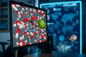 Simulación por ordenador del carbonato cálcico.