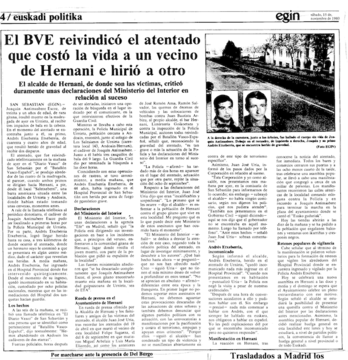 1980ko azaroaren 15eko ‘Egin’-ek argitaratutako informazioa.