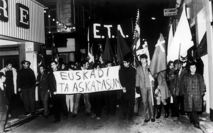 1970ko abenduan, Baionako kaleetan epaiketaren aurka egin zen manifestazio bat.