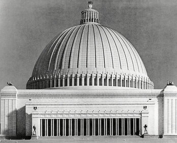 Albert Speer «Hitlerren arkitektoaren» Volkshalle eraikin proiektua.