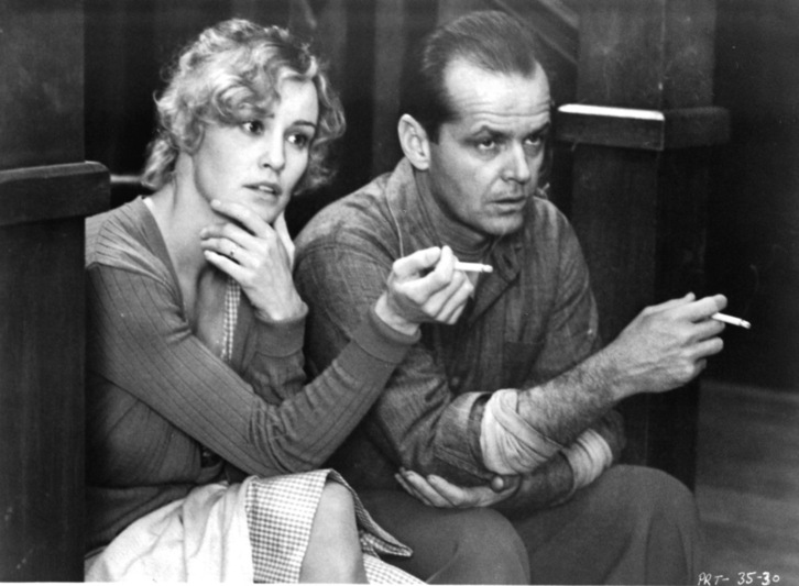 Jack Nicholson eta Jessica Lange, filmaketan.